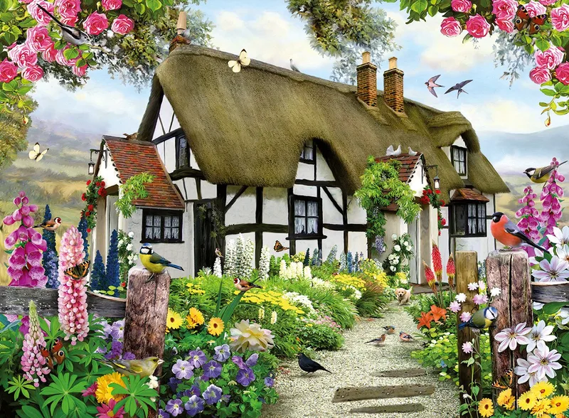 Puzzel - Idyllische Cottage 500 Stukjes von Ravensburger, Ausgabe Mehrfarbig – Schachtel 2 von 2