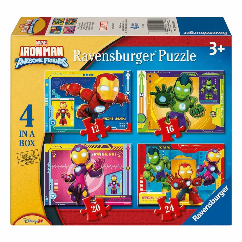 puzzel Iron Man & Friends - Legpuzzel - 12, 16, 20, 24 stukjes van Ravensburger, editie Meerkleurig – doos