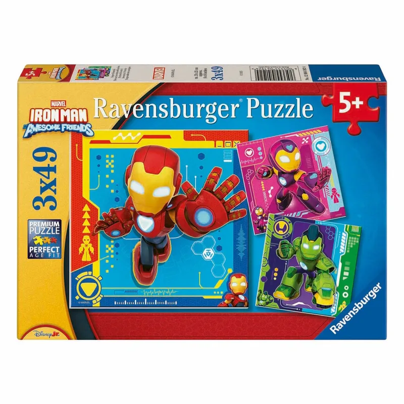 puzzel Iron Man & His Awesome Friends - Legpuzzel - 3x49 stukjes van Ravensburger, editie Meerkleurig – doos