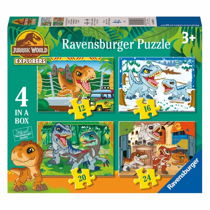 puzzel Jurassic World Explorers - Legpuzzel - 12, 16, 20, 24 stukjes de Ravensburger, édition Multicolore – boîte