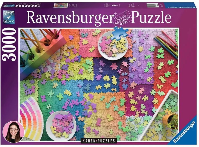 puzzel Karen puzzles: Puzzels op puzzels - Legpuzzel - 3000 stukjes de Ravensburger, édition Multicolore – boîte
