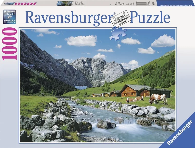 puzzel Karwendelgebergte, Oostenrijk - Legpuzzel - 1000 stukjes van Ravensburger, editie Meerkleurig – doos