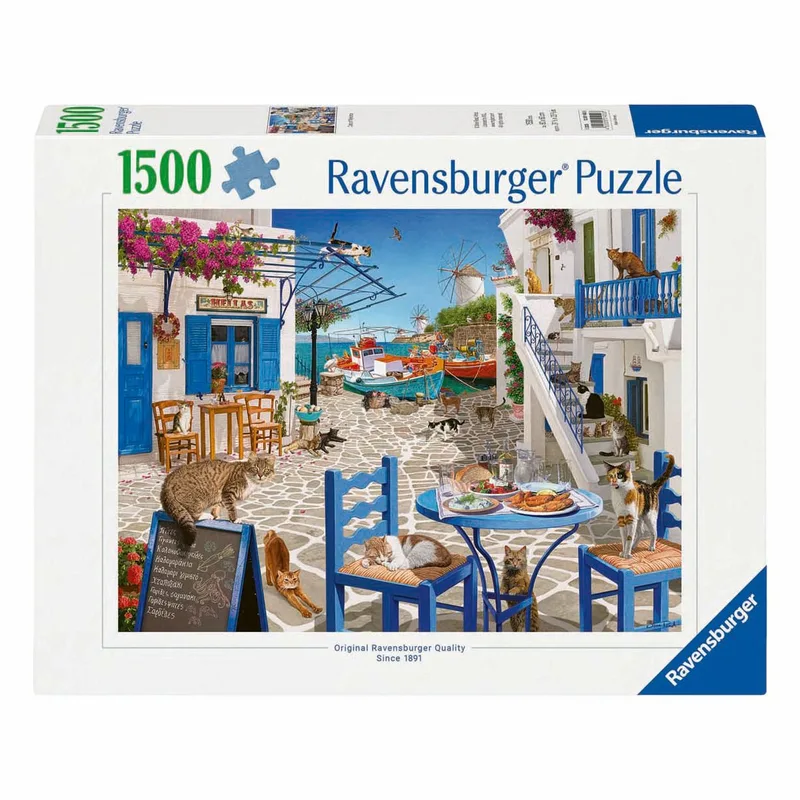 puzzel katten Mykonos 1500 stukjes legpuzzel. de Ravensburger, édition Multicolore – boîte 1 sur 3