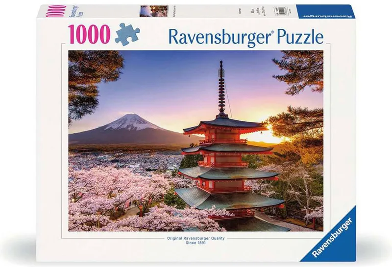 Puzzel Kersenbloesem bij de Fuji berg van Ravensburger, editie Meerkleurig – doos