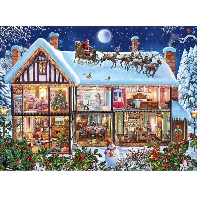 puzzel Kerstmis Thuis - Legpuzzel - 100XXL stukjes van Ravensburger, editie Meerkleurig – doos 3 van 3
