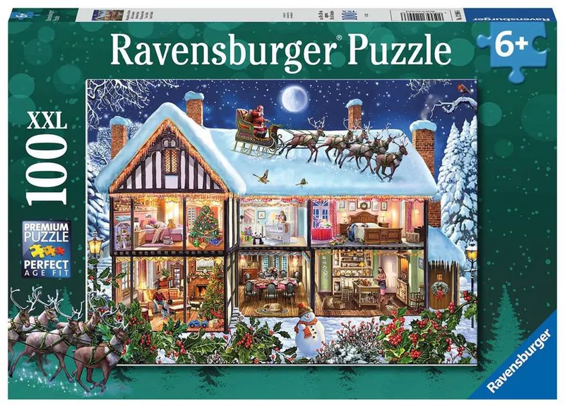 puzzel Kerstmis Thuis - Legpuzzel - 100XXL stukjes van Ravensburger, editie Meerkleurig – doos 1 van 3