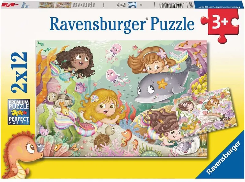 le leader européen du puzzle Puzzle 2 Puzzles - Fées et Sirènes - 10 à 25 pièces de Ravensburger, édition Multicolore – boîte