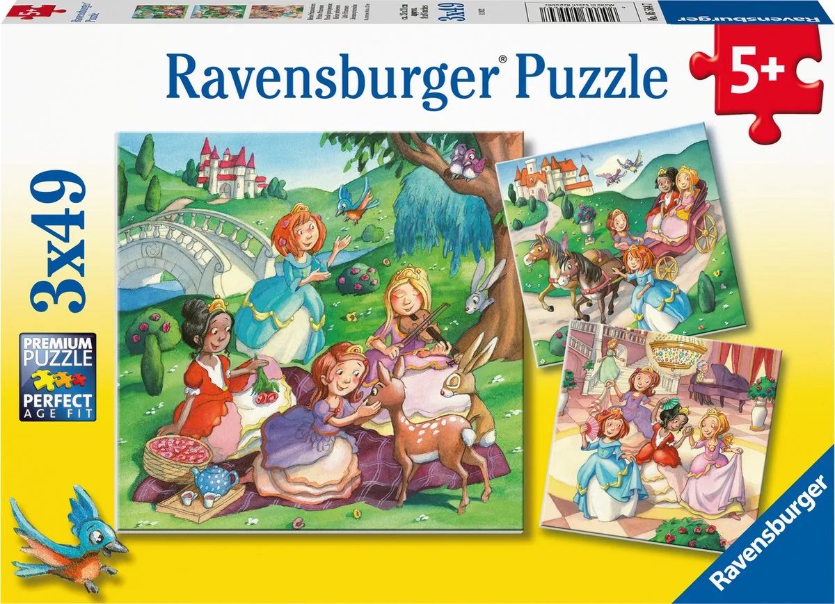 puzzel Kleine prinsessen - Legpuzzel - 3x49 stukjes från Ravensburger, utgåva Flerfärgad – kartong