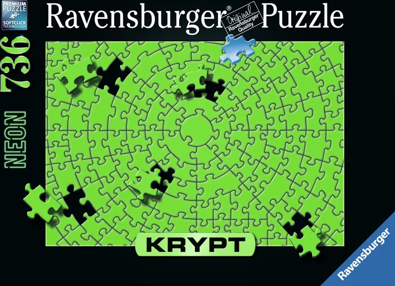 puzzel Krypt Neon Green - Legpuzzel - 736 stukjes van Ravensburger, editie Meerkleurig – doos