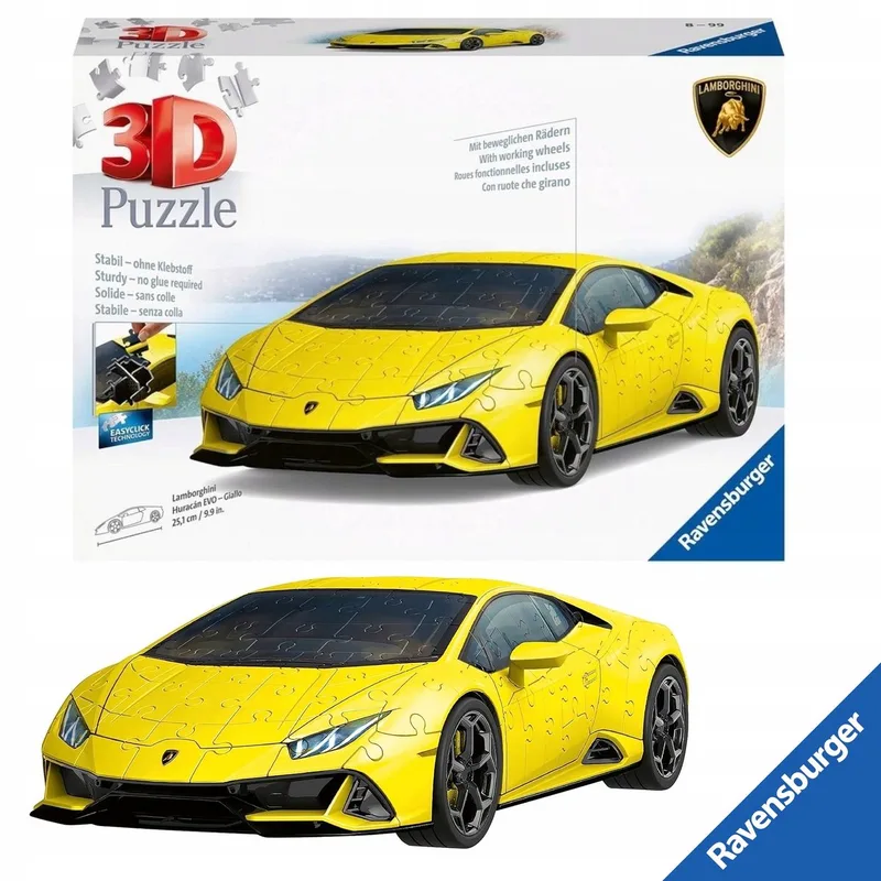 Puzzel Lamborghini Huracan Evo 108 Stuk van Ravensburger, editie Geel – doos
