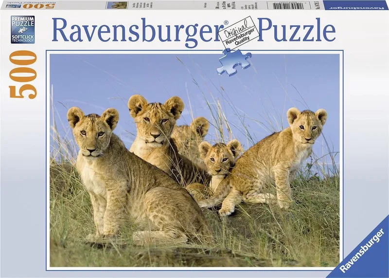 puzzel Leeuwenwelpen - legpuzzel - 500 stukjes van Ravensburger, editie Meerkleurig – doos
