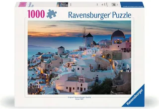 puzzel legpuzzel Santorini avond - 1000 stukjes landschap. van Ravensburger, editie Meerkleurig – doos 1 van 2