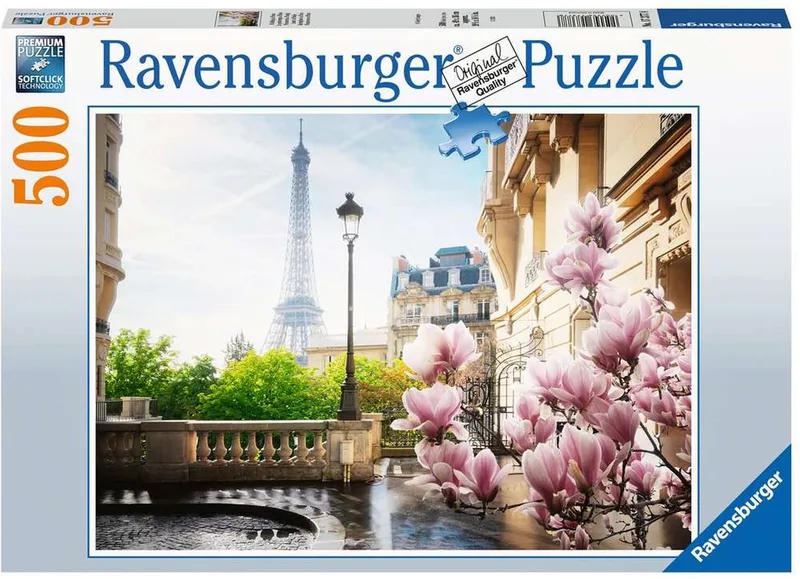 puzzel Lente in Parijs - Legpuzzel - 500 stukjes van Ravensburger, editie Meerkleurig – doos
