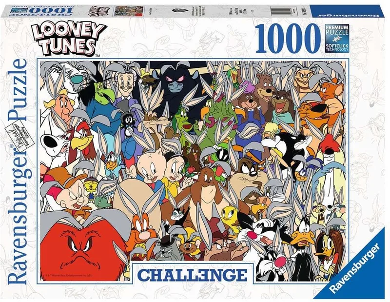 puzzel Looney Tunes Challenge - Legpuzzel - 1000 stukjes van Ravensburger, editie Meerkleurig – doos
