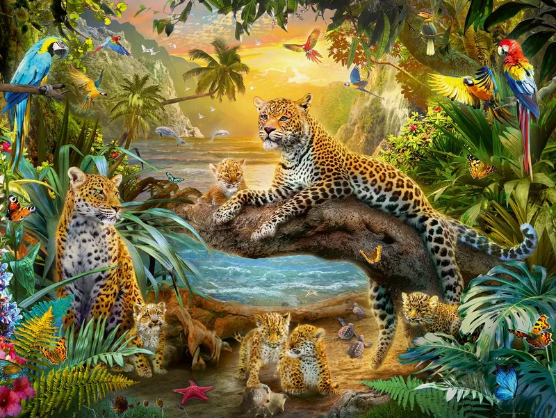 puzzel Luipaarden in de jungle - Legpuzzel - 1500 stukjes from Ravensburger, Multicolour edition – box 2 of 2