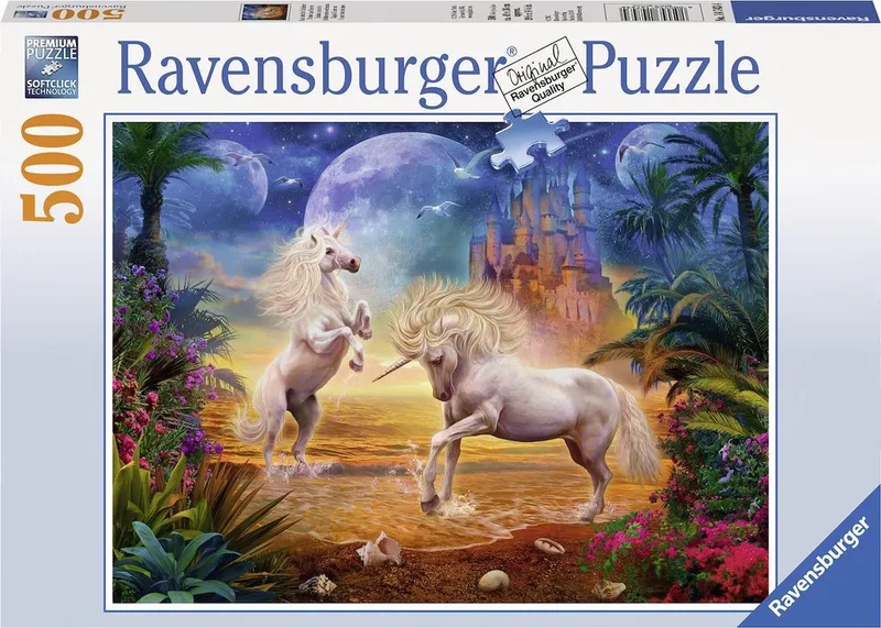 puzzel Magische Eenhoorns - Legpuzzel - 500 stukjes van Ravensburger, editie Meerkleurig – doos
