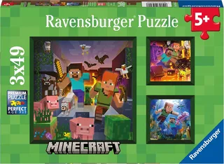 puzzel Minecraft Biomes - Legpuzzel - 3x49 stukjes from Ravensburger, Multicolour edition – box 1 of 4