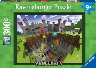 puzzel Minecraft Cutaway - Legpuzzel - 300 XXL stukjes van Ravensburger, editie Meerkleurig – doos 1 van 2