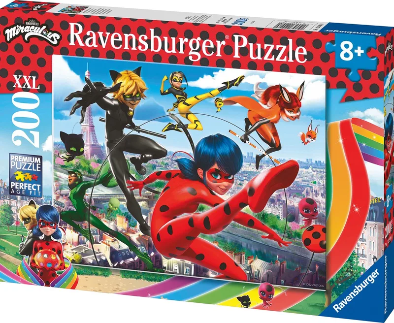 puzzel Miraculous: Superhero Power - Legpuzzel - 200 stukjes van Ravensburger, editie Meerkleurig – doos