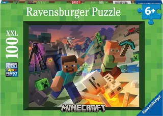 puzzel Monster Minecraft - Legpuzzel - 100 XXL stukjes van Ravensburger, editie Meerkleurig – doos 1 van 2