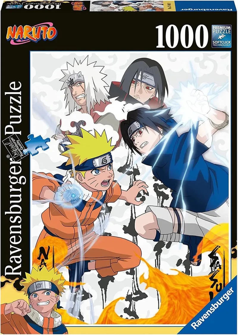 puzzel Naruto vs. Sasuke - Legpuzzel - 1000 stukjes van Ravensburger, editie Meerkleurig – doos