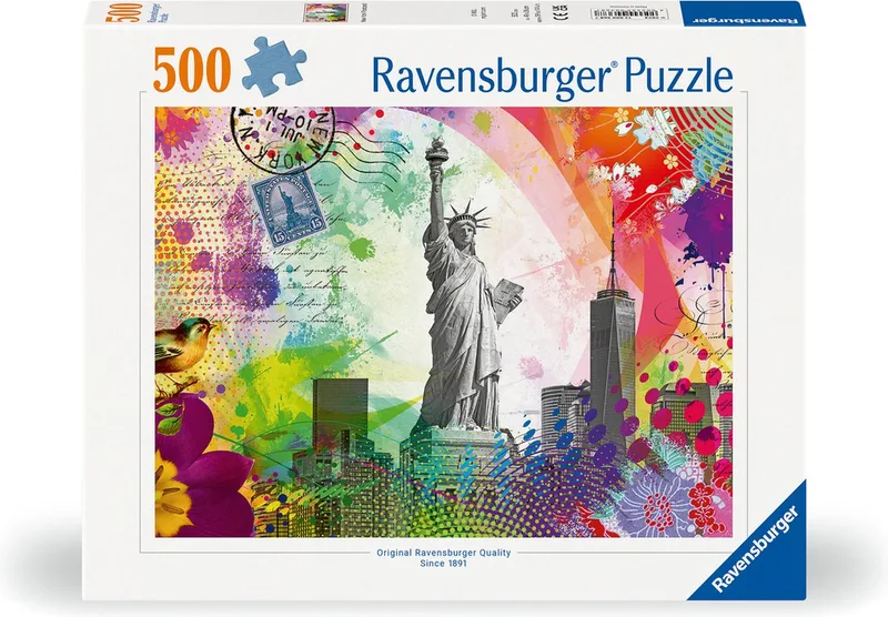 puzzel New York Postcard - Legpuzzel - 500 stukjes de Ravensburger, édition Multicolore – boîte 1 sur 2