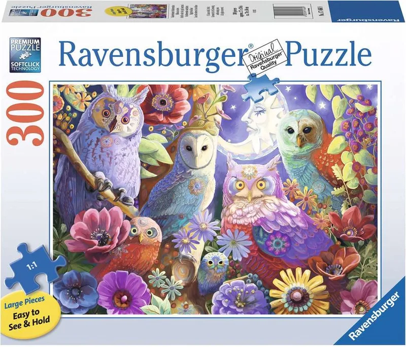 puzzel Night Owl Hoot - Legpuzzel - 300 Large Format stukjes from Ravensburger, Multicolour edition – box