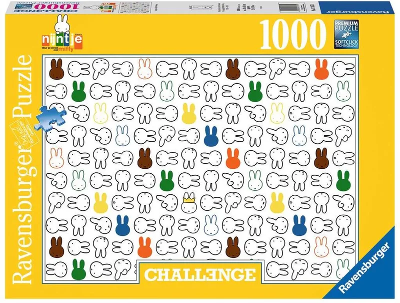 Puzzel Nijntje - Challenge Legpuzzel - 1000 stukjes van Ravensburger, editie Meerkleurig – doos
