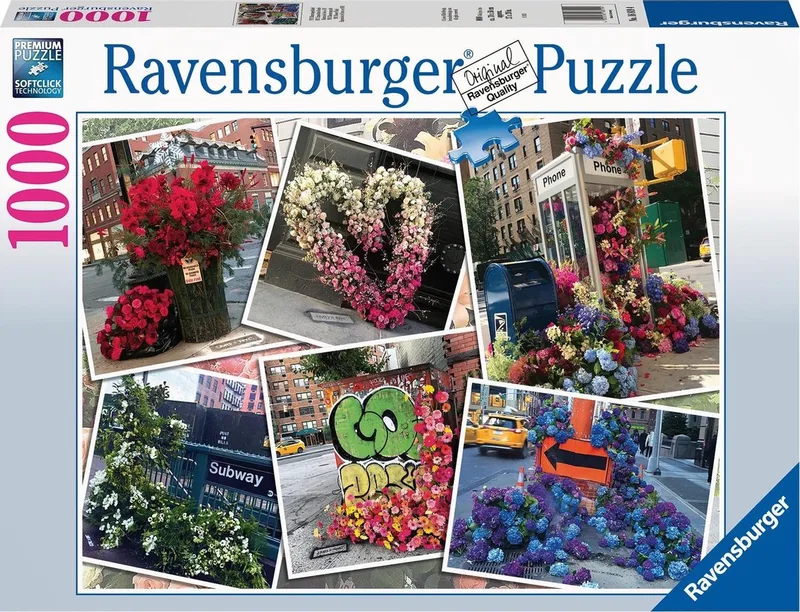 puzzel NYC bloemenpracht - Legpuzzel - 1000 stukjes van Ravensburger, editie Meerkleurig – doos