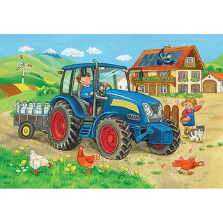 puzzel Op de bouwplaats en boerderij - 2x12 stukjes - kinderpuzzel from Ravensburger, Multicolour edition – box 3 of 4