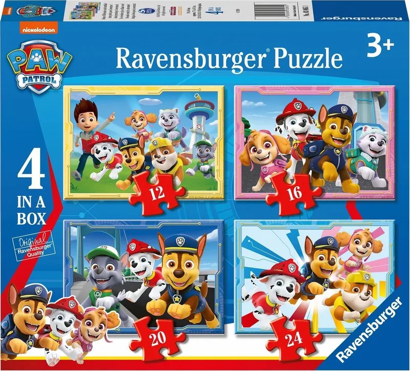 puzzel PAW Patrol - 12+16+20+24 stukjes de Ravensburger, édition Multicolore – boîte