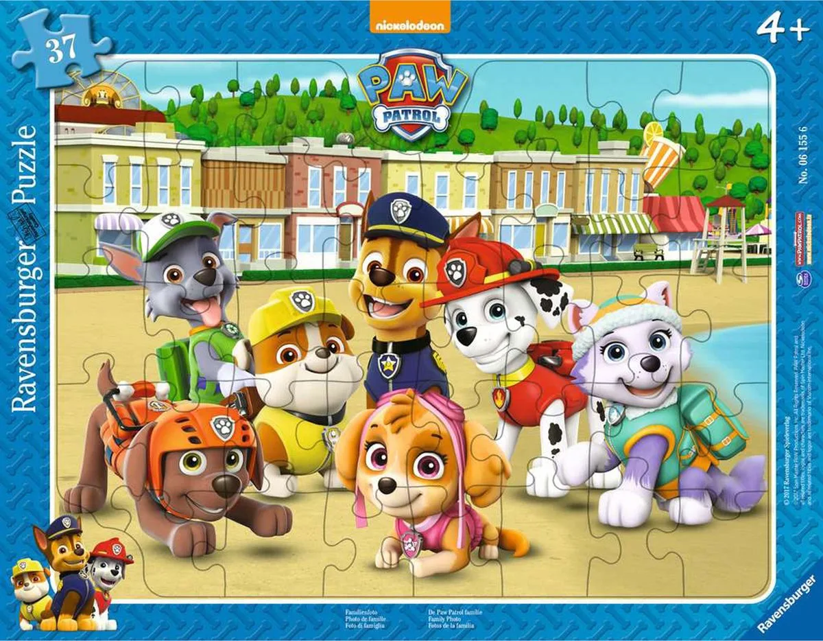 puzzel PAW Patrol familie foto - kinderframe puzzel 37 stukjes. van Ravensburger, editie Meerkleurig – doos