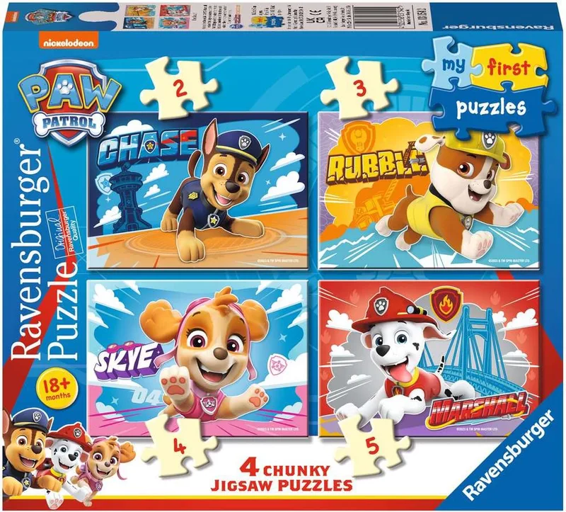 puzzel Paw Patrol - Legpuzzel - 2, 4, 6, 8 stukjes de Ravensburger, édition Multicolore – boîte