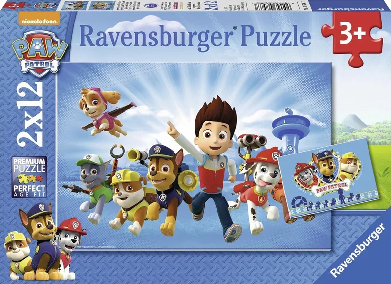 puzzel Paw Patrol; Ryder en Paw Patrol - 2x 12 stukjes de Ravensburger, édition Multicolore – boîte 1 sur 3