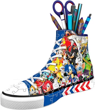 puzzel pennenbak Sonic The Hedgehog sneaker 108 stukjes. van Ravensburger, editie Meerkleurig – doos 3 van 4