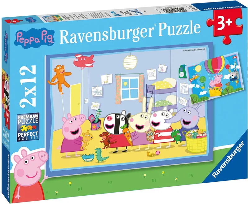 puzzel Peppa Pig - Twee puzzels - 12 stukjes - kinderpuzzel von Ravensburger, Ausgabe Mehrfarbig – Schachtel 4 von 4