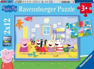 puzzel Peppa Pig - Twee puzzels - 12 stukjes - kinderpuzzel von Ravensburger, Ausgabe Mehrfarbig – Schachtel 1 von 4