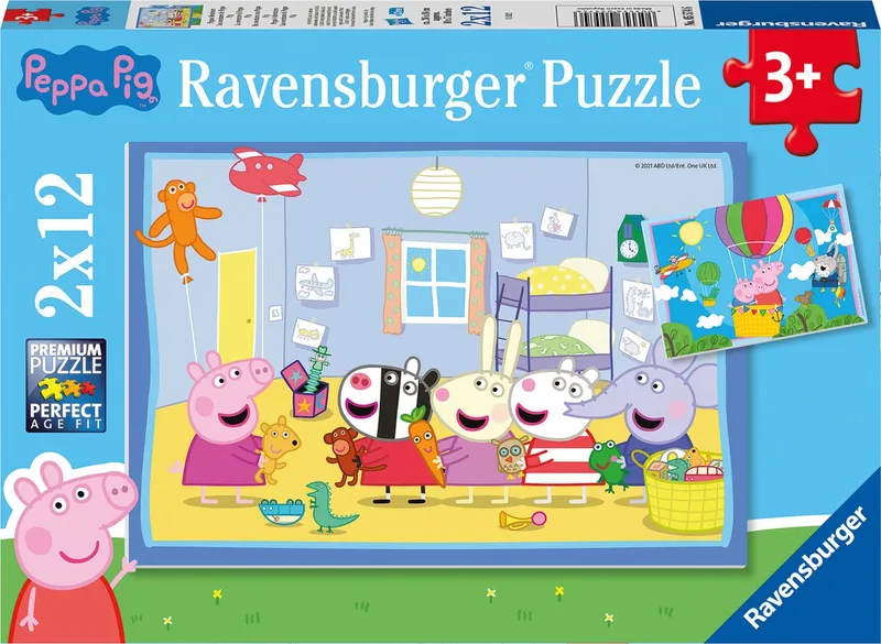 puzzel Peppa Pig - Twee puzzels - 12 stukjes - kinderpuzzel von Ravensburger, Ausgabe Mehrfarbig – Schachtel 1 von 4