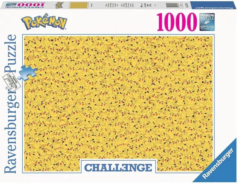 puzzel Pikachu Challenge - Pokemon - 1000 stukjes. van Ravensburger, editie Meerkleurig – doos