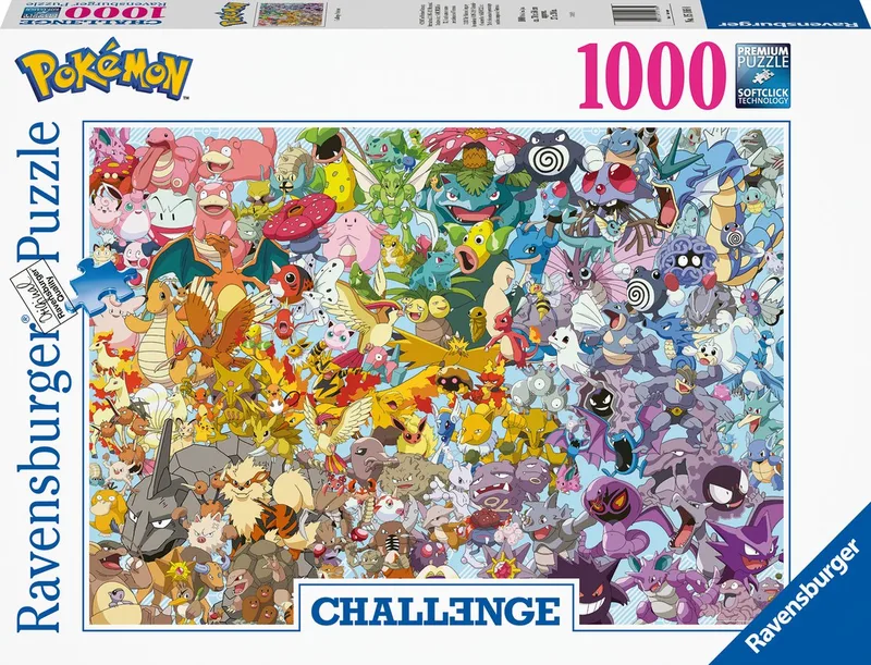 puzzel Pokémon Challenge - Legpuzzel - 1000 stukjes van Ravensburger, editie Meerkleurig – doos