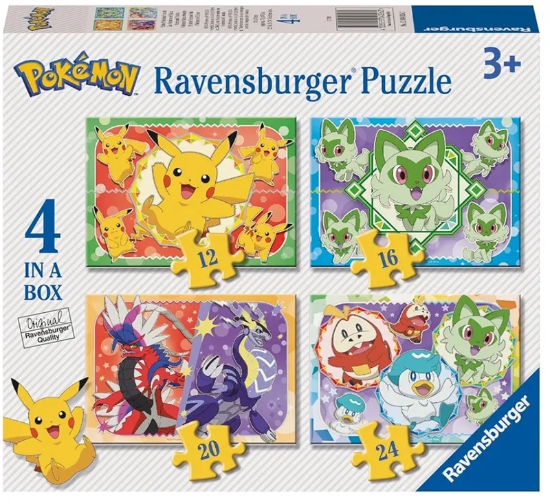 puzzel Pokemon - Legpuzzel - 12, 16, 20, 24 stukjes van Ravensburger, editie Meerkleurig – doos