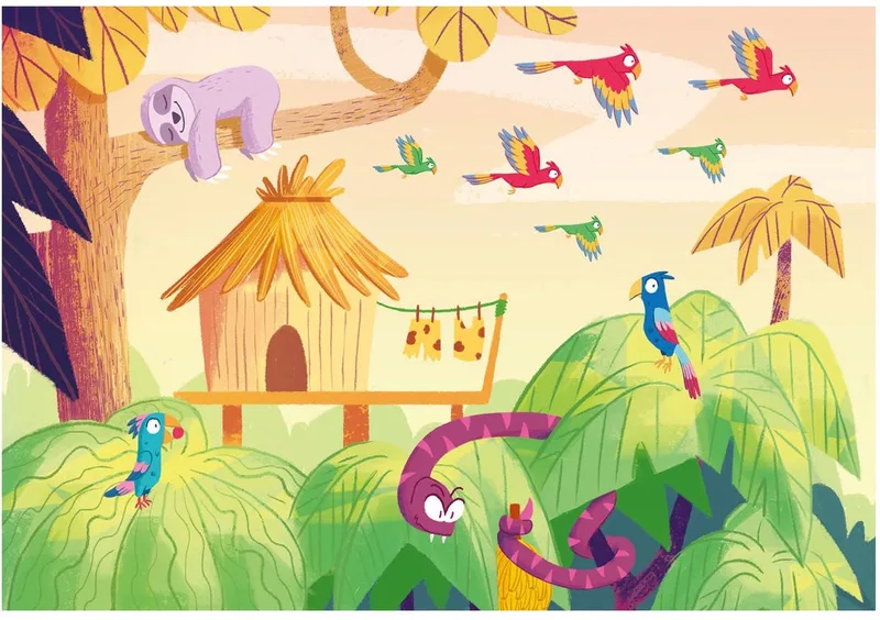 puzzel Puzzle & PLay Explore the jungle - Legpuzzel - 2x24 stukjes van Ravensburger, editie Meerkleurig – doos