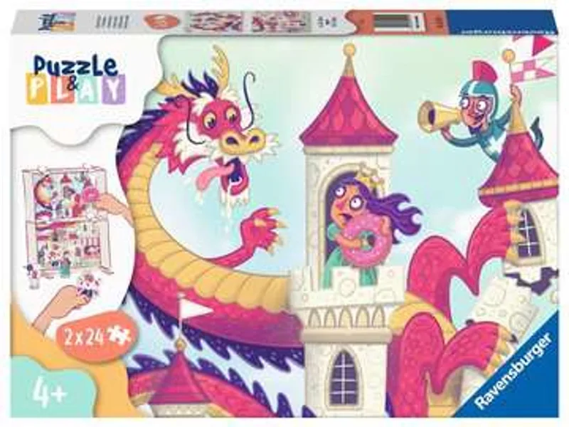 puzzel Puzzle & play Koninkrijk van de donuts - Legpuzzel - 2x24 stukjes van Ravensburger, editie Meerkleurig – doos
