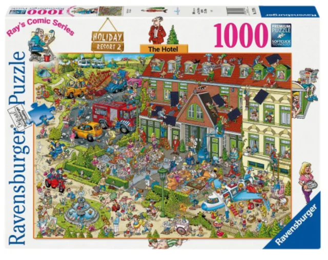 Puzzel Ray Comics Holiday resort 2 The hotel 1000 stukjes from Ravensburger – box