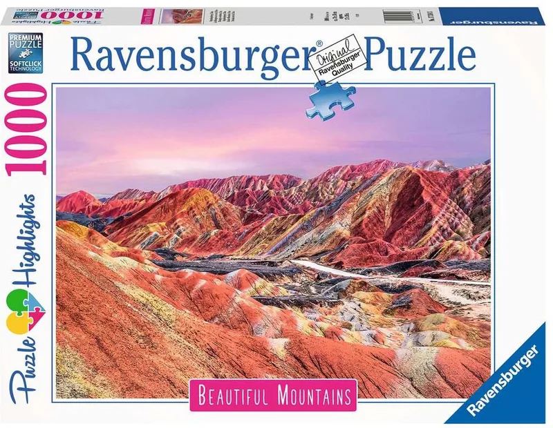 puzzel Regenboogbergen, China - Legpuzzel - 1000 stukjes van Ravensburger, editie Meerkleurig – doos
