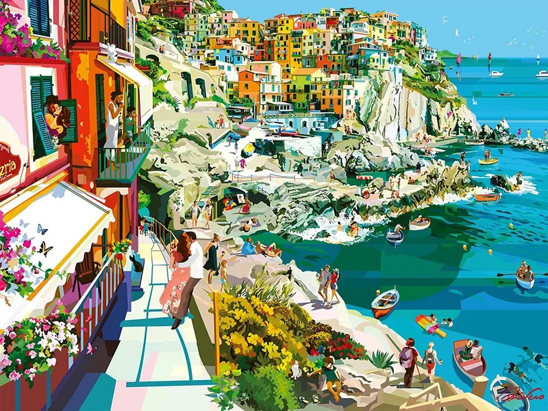 puzzel Romance in Cinque Terre - 1500 stukjes. von Ravensburger, Ausgabe Mehrfarbig – Schachtel