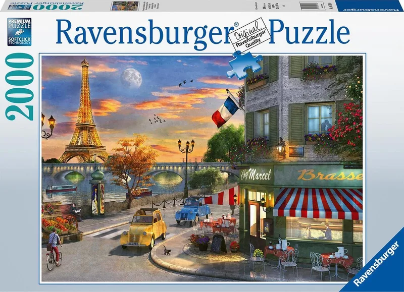 puzzel Romantische avond in Parijs - Legpuzzel - 2000 stukjes van Ravensburger, editie Meerkleurig – doos