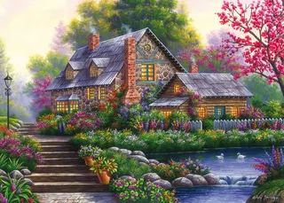 puzzel Romantische cottage from Ravensburger, Multicolour edition – box 2 of 2