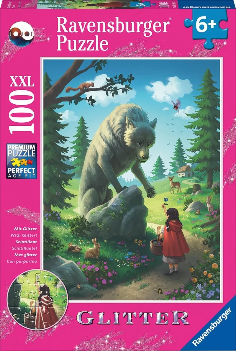 puzzel Roodkapje en de wolf - legpuzzel - 100 stukjes van Ravensburger, editie Meerkleurig – doos