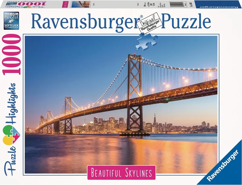 puzzel San Fransisco - legpuzzel - 1000 stukjes van Ravensburger, editie Meerkleurig – doos